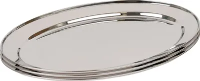 Produktbild von Argon Ta Ovale Servierplatten aus Edelstahl – 50 cm x 35 cm – 3er-Pack