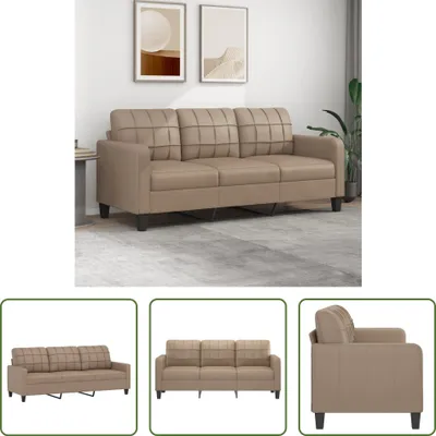 Produktbild von The Living Store 3-Sitzer-Sofa Cappuccino-Braun 180 cm Kunstleder