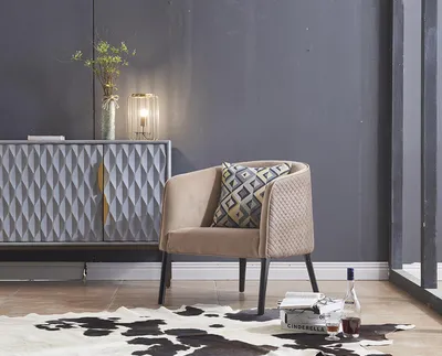 Produktbild von Luxus Stuhl Polster Cocktail Relax Lounge Club Stühle Möbel Design Sessel Beige