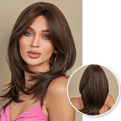 Produktbild von Tmavohnedá parochňa - dámske parochne - parochne - prateľné - česateľné - vysoká kvalita - parochne dlhé vlasy - 50cm