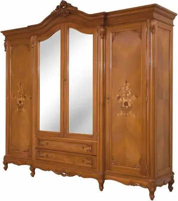 Produktbild von Casa Padrino Luxus Barock Schlafzimmer Schrank Braun 260 cm - Barockstil Schlafzimmer Möbel