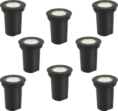 Obrázok produktu pre TolleTour 8x 3W podlahové svetlo otočné IP67 vonkajšie LED zapustené podlahové reflektory podlahová lampa neutrálna biela - čierny kryt