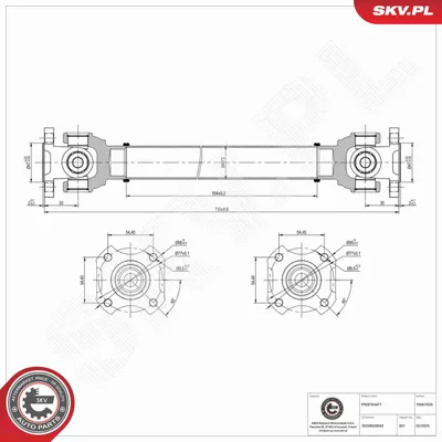 Produktbild von ESEN SKV Kardanwelle Gelenkwelle Achsantrieb für BMW 5 Touring (F11) Vorne 76SKV029