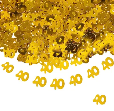 Productafbeelding van Confetti voor 40e verjaardag - gouden cijfers voor tafeldecoratie