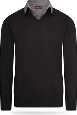 Produktbild von Cappuccino Italia Mock Pullover Zwart  Schwarz - Große XXL