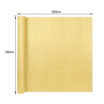 Produktbild von LARS360 PVC Sichtschutzmatte Verstärkung W-Struktur Sichtschutzzaun Windschutz Sichtschutz Balkon mit Kabelbindern, 180 x 500 cm, Bambus