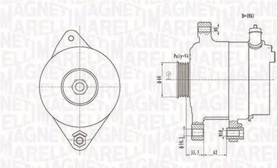 Produktbild von MAGNETI MARELLI 063731595010 Lichtmaschine Generator LiMa 90A 12V für TOYOTA Yaris Schrägheck (P1) Yaris Verso (P2)