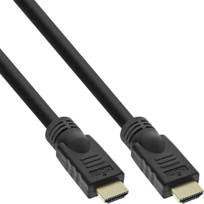 Image de InLine® 17510P Câble HDMI, HDMI High Speed avec Ethernet, Premium, 4K2K, mâle/mâle, noir/or, 10m