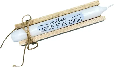 Produktbild von Kerze mit Spruch - Alles Liebe für dich - Stabkerze als Geschenk