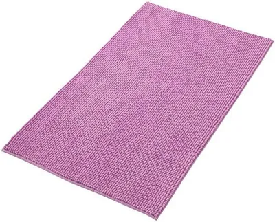 Produktbild von Unyqoos® Chenille-Badematte – weiche, rutschfeste Duschmatte in Lila, saugfähiger rechteckiger Badvorleger, maschinenwaschbar 30 °C