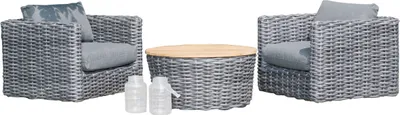 Produktbild von Sonnenpartner 3-teilige Lounge-Sitzgruppe Sands Aluminium mit Polyrattan charcoal Loungesitzgruppe