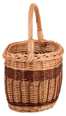 Productafbeelding van Wictorissa boodschappenmand met wilgenhandvat van TheWickerStories, afmetingen 42x27, hoogte: 26/46 cm