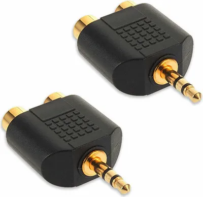 Produktbild von Audio Y-Adapter Klinkenstecker 3,5 mm  auf 2 x Cinch-Buchsen Vergoldete Kontakte[2x Stück]