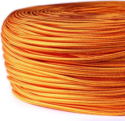 Produktbild von Stoffkabel Kupfer Textilkabel Lampenkabel Stromkabel H03VV-F 3x0,75 3-adrig - Farbe: Orange