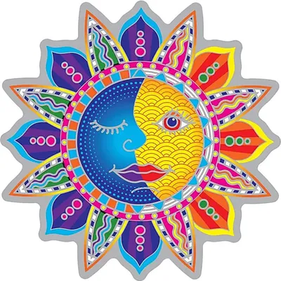 Immagine prodotto di Decalcomania Suncatcher Sole Luna - 12 Cm Set Da 2 Pz