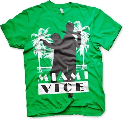 Produktbild von Miami Vice Silhuettes T-Shirt - X-Large - Green