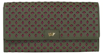 Immagine prodotto di Portafoglio STELLA, modello lungo, con 12 scomparti per carte, verde, da donna, in pelle