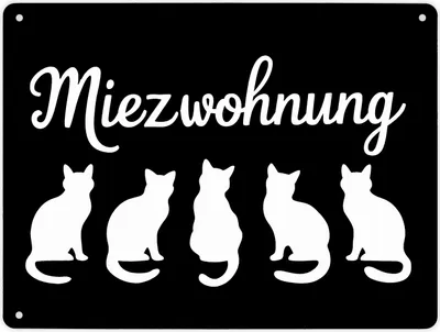 Produktbild von Miezwohnung Katzen Silhouetten Metallschild XL in 21x28 cm für Katzenfans