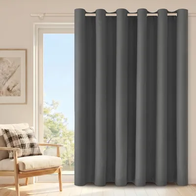 Produktbild von Omgoods – Verdunkelndes, schallabsorbierendes Vorhang mit Ösen, thermisch isolierend, schwarz, 213 x 203 cm