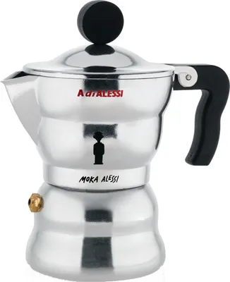 Produktbild von Alessi Moka, Mokka-Kanne, Aluminium, Aluminium, 70 mm, 138 mm