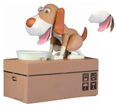 Produktbild von Hunde-Spardose, niedlich, attraktiv, Geldkassette, dekorative Spardose, braun-weißer Hund, Einheitsgröße