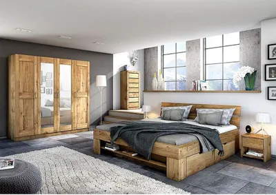 Produktbild von Futonbett Futonliege Sevilla 180x200 inkl. Schubladen Wildeiche NEU