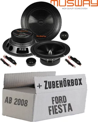 Produktbild von Lautsprecher Boxen Musway ME6.2C - 16,5cm System Auto Einbauzubehör - Einbauset passend für Ford Fiesta MK7 Front Heck - justSOUND