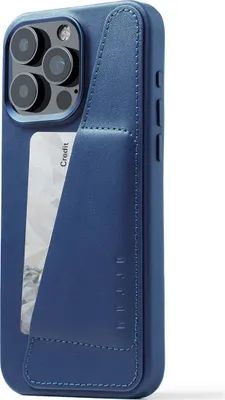Produktbild von Mujjo Wallet Leather Case, Cover, Apple, iPhone 15 Pro Max, 17 cm (6.7"), Blau