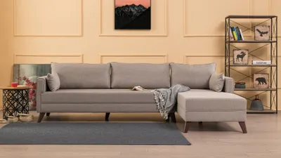 Produktbild von Hanah Home, Bella- BLC1513, Sahne, Schlafsofas, Rahmen: Holz / MDF