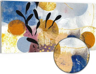 Produktbild von DEQORI Hybrid Leinwand Bild 100x50 cm 'Farbenfrohe Reflexion' Wandbild Glas flach modern