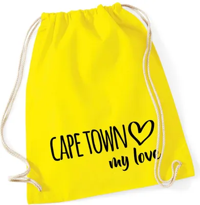 Produktbild von Huuraa Turnbeutel Cape Town my love 12 Liter Yellow Baumwolle Rucksack Geschenkidee