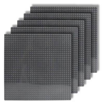 Zdjęcie produktu dla Duże PŁYTKI KONSTRUKCYJNE do klocków typu Duplo zestaw kreatywna podstawa, 5 sztuk 16x16 pin ciemno-szare