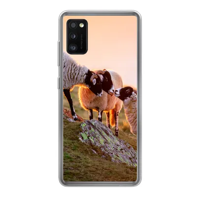 Produktbild von MuchoWow® Handyhülle Schutzhülle Hülle für Samsung Galaxy A41 Schafe - Tiere - Sonnenuntergang Silikon Softcase Handy Hülle - Mobiltelefon
