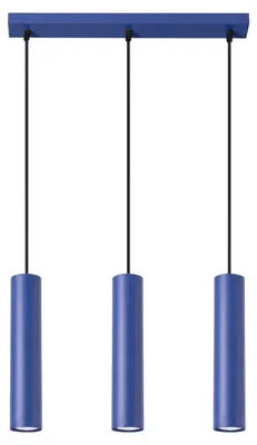 Immagine prodotto di Lampada a sospensione LAGOS 3L oltremare 3xGU10 10W acciaio 90x6x45cm Sollux Lighting
