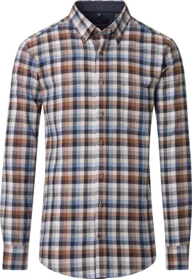 Produktbild von CASAMODA Herren Flanellhemd Langarm Button-Down Casual Anthrazit Karo XXL