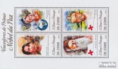Produktbild von Briefmarken Sao Tome e Principe 2013 Mi 5326-5329 Kleinbogen (kompl. Ausgabe) postfrisch Friedensnobelpreis