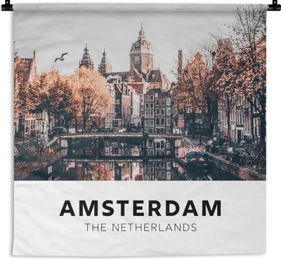 Produktbild von MuchoWow® Wandteppich Wandbehang Amsterdam - Niederlande - Aufschwung 90x90 cm Tapisserie Dekoration Wandtuch - Wandaufhänger