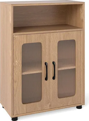 Image de Armoire de salle de bain à 2 portes et étagère réglable, indépendante