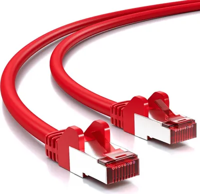 Produktbild von deleyCON 30m CAT6 Patchkabel S/FTP PIMF Schirmung CAT-6 RJ45 Netzwerkkabel Ethernetkabel LAN DSL Switch Router Modem Access Point Patchfelder - Rot
