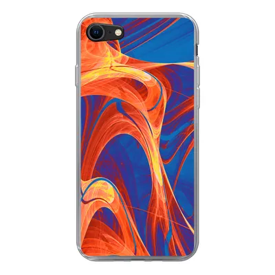 Produktbild von MuchoWow® Handyhülle Schutzhülle Hülle für iPhone SE 2020 Kunst - Wellen - Farbe - Psychedelisch Silikon Softcase Handy Hülle - Kartenbesitzer