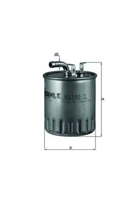 Produktbild von Kraftstofffilter MAHLE KL 100/2 passend für MERCEDES-BENZ A-Klasse (W168) Leitungsfilter