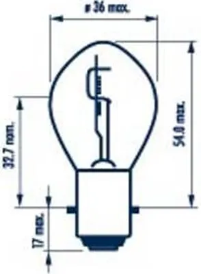 Produktbild von 1x NARVA S2 Glühlampe Fernlicht 12V 35/35W BA20d Halogen 495313000