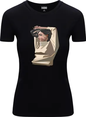 Produktbild von Diarbo Damen T-Shirt mit klassischem Druck Abstraktes Frau Schwarz Gr.XL