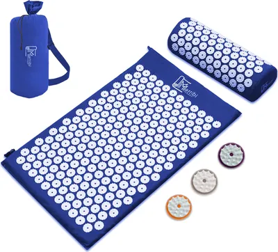 Produktbild von Akupressurmatte und Akupressurkissen für Massage & Schmerzlinderung mit Praktische Tragetasche, Akupressur Set für Entspannung, Stimulation und Meditation