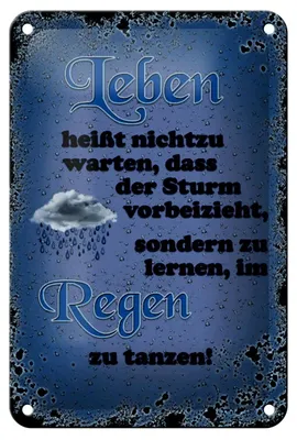 Produktbild von Blechschild Spruch 12x18cm Leben heißt nicht zu warten dass