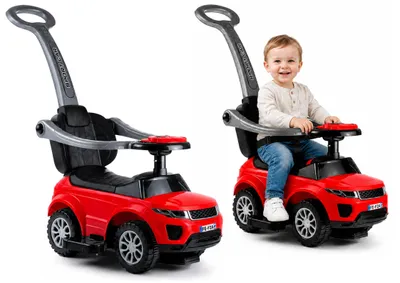 Immagine prodotto di LEANToys scivolo auto con barra di spinta rosso