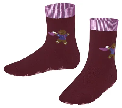 Productafbeelding van FALKE Uni kindersokken, stoppersokken, motief: peperkoekmannetjes, katoen, antislip