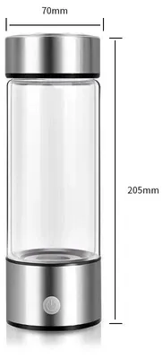 Image de Bouteille d'eau enrichie en hydrogène - Générateur d'hydrogène portable - Gobelet rechargeable par USB - Électrodes en titane - Ionisateur antioxydant - 420 ml - Blanc