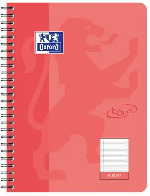 Produktbild von Oxford Collegeblock Touch B5 liniert 80 Blatt koralle