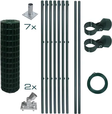 Produktbild von Schweißgitterzaun Komplettset 1,0 x 10m Zaunset Gartenzaun Aufschraubhülsen Zaun